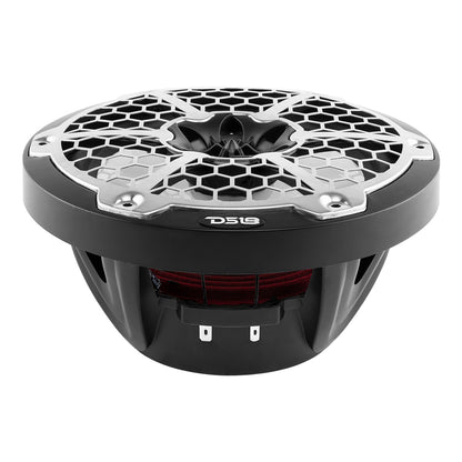 DS18 New Edition HYDRO 8" 2-Way Marine Speakers w/RGB LED Lighting 375W - Black - Boat Gear USA