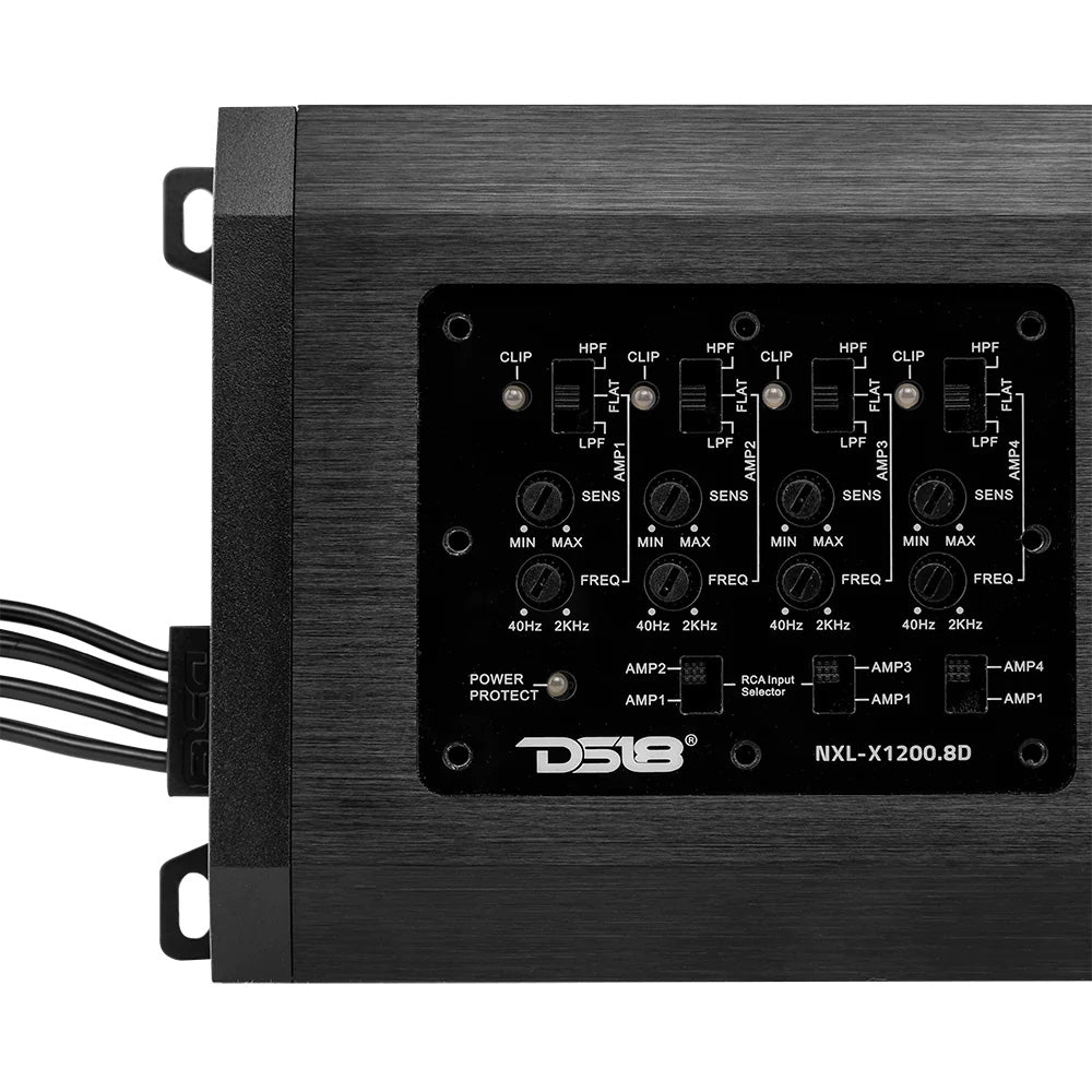DS18 NXL 8-Channel Full-Range Class D Marine/Powersports Amplifier - 8 x 150W RMS, 4-Ohm - Boat Gear USA