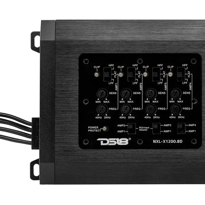 DS18 NXL 8-Channel Full-Range Class D Marine/Powersports Amplifier - 8 x 150W RMS, 4-Ohm - Boat Gear USA