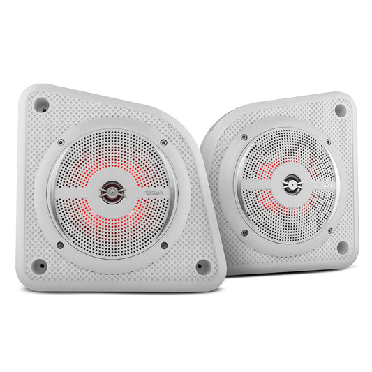 DS18 Universal Shallow Enclosure w/100W Marine Speaker - White - Boat Gear USA