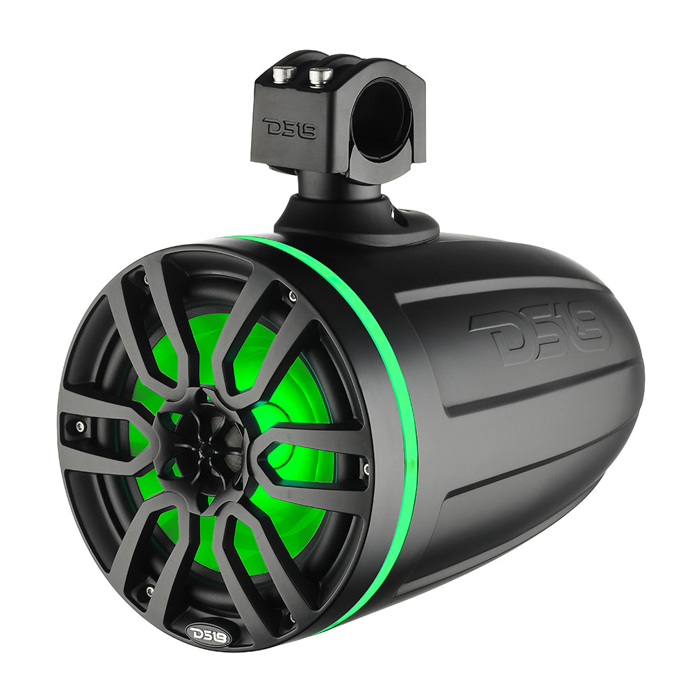 DS18 X Series HYDRO 6.5" Wakeboard Pod Tower Speaker w/RGB LED Lights - 300W - Matte Black - Boat Gear USA