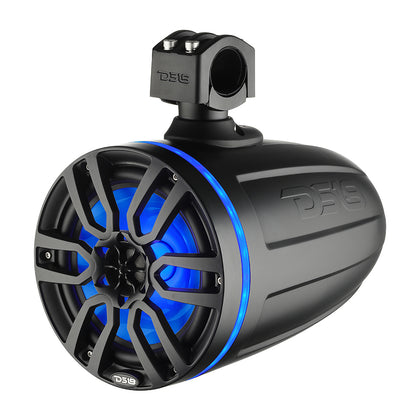 DS18 X Series HYDRO 6.5" Wakeboard Pod Tower Speaker w/RGB LED Lights - 300W - Matte Black - Boat Gear USA