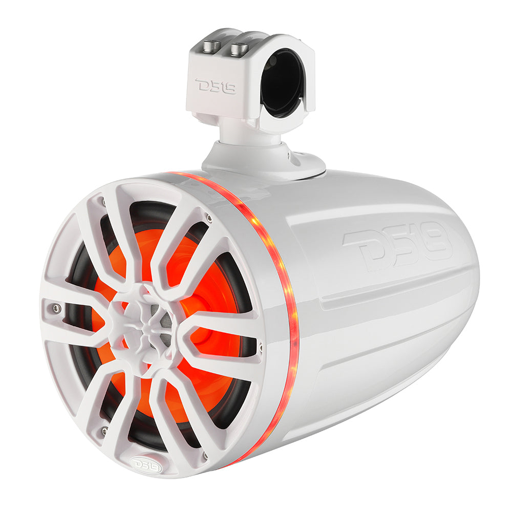 DS18 X Series HYDRO 8" Wakeboard Pod Tower Speaker w/RGB LED Light - 375W - White - Boat Gear USA