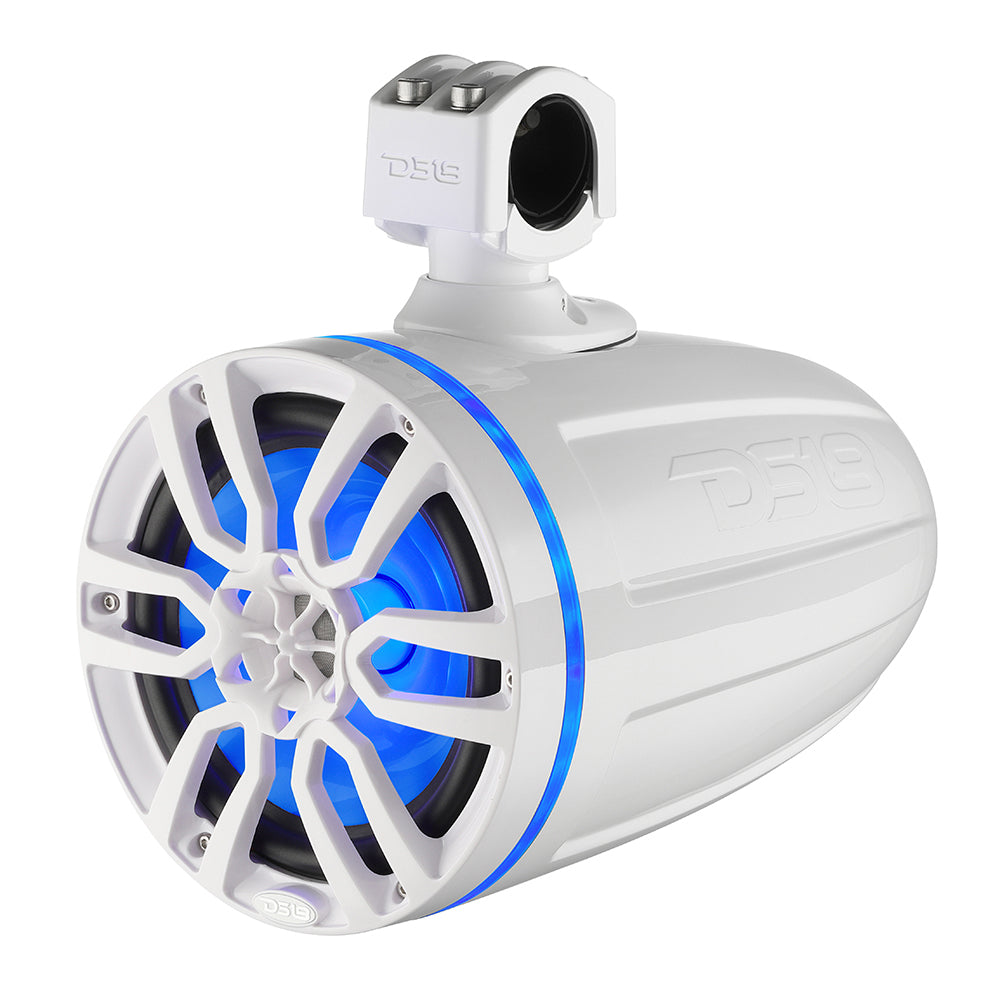 DS18 X Series HYDRO 8" Wakeboard Pod Tower Speaker w/RGB LED Light - 375W - White - Boat Gear USA