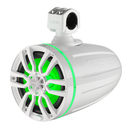 DS18 X Series HYDRO 8" Wakeboard Pod Tower Speaker w/RGB LED Light - 375W - White - Boat Gear USA