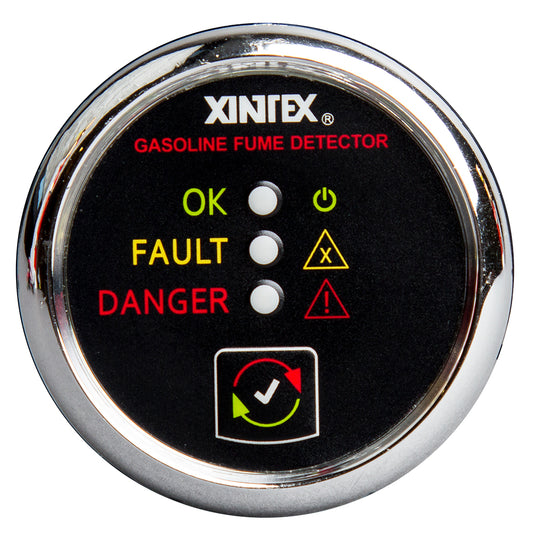 Fireboy-Xintex Gasoline Fume Detector - Chrome Bezel - 12/24V - Boat Gear USA