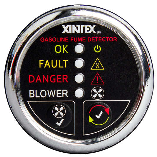 Fireboy-Xintex Gasoline Fume Detector w/Blower Control - Chrome Bezel - 12V - Boat Gear USA