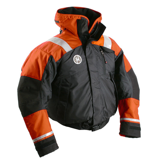 First Watch AB-1100 Flotation Bomber Jacket - Hi-Vis Orange/Black - Large - Boat Gear USA