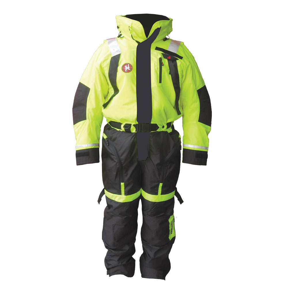 First Watch AS-1100 Flotation Suit - Hi-Vis Yellow - Small - Boat Gear USA