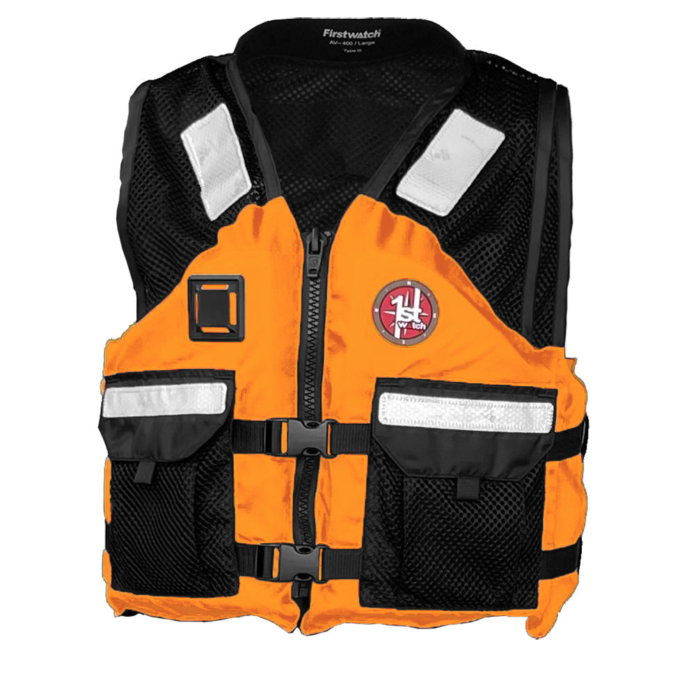 First Watch AV-5001 Mesh Crew Vest Hi-Vis - Orange/Black - 2XL/3XL - Boat Gear USA