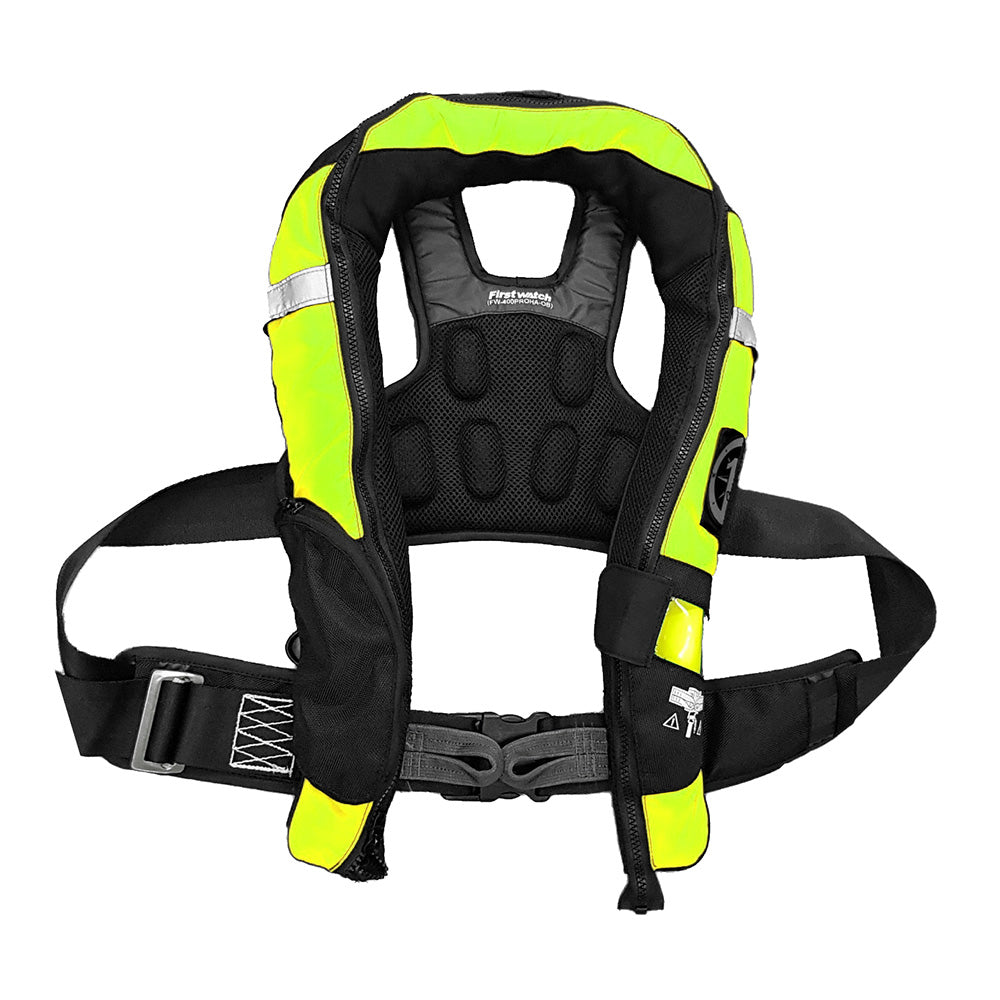 First Watch FW-40PRO Ergo Auto Inflatable PFD - Hi-Vis Yellow - Boat Gear USA