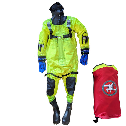 First Watch RS-1005 Ice Rescue Suit - Hi-Vis Yellow - S/M (Built to Fit 4’6”-5’8”) - Boat Gear USA