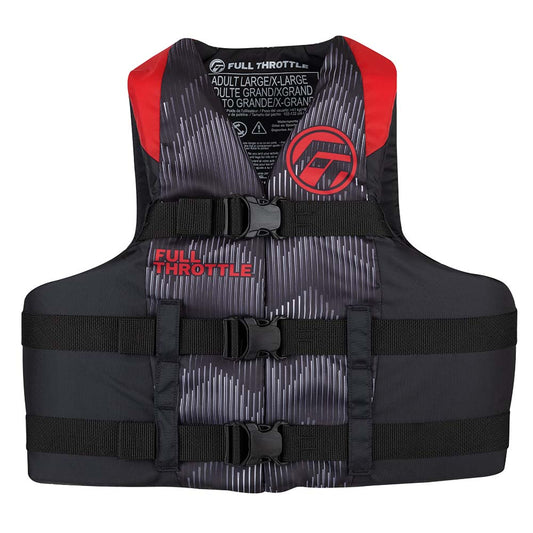 Full Throttle Adult Nylon Life Jacket - 2XL/4XL - Red/Black - Boat Gear USA