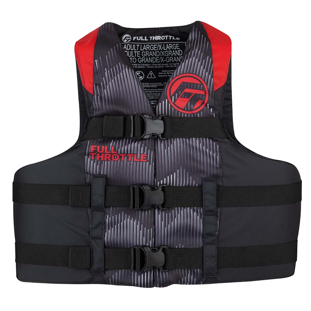 Full Throttle Adult Nylon Life Jacket - 4XL/7XL - Red/Black - Boat Gear USA