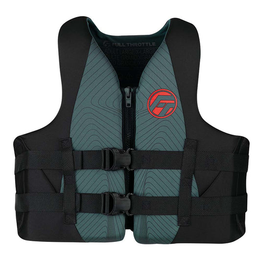 Full Throttle Adult Rapid-Dry Life Jacket - 2XL/4XL - Grey/Black - Boat Gear USA