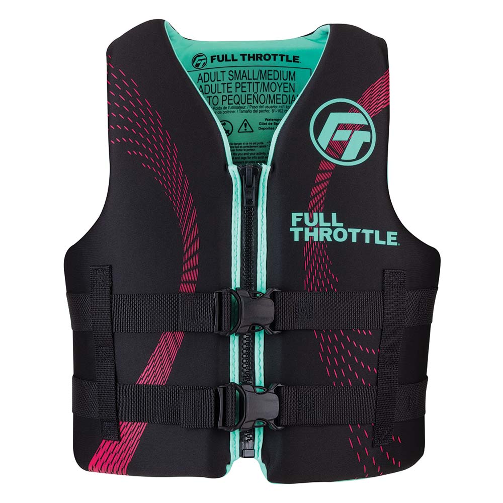 Full Throttle Adult Rapid-Dry Life Jacket - L/XL - Aqua/Black - Boat Gear USA