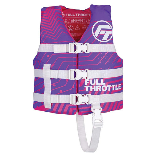 Full Throttle Child Nylon Life Jacket - Purple - Boat Gear USA