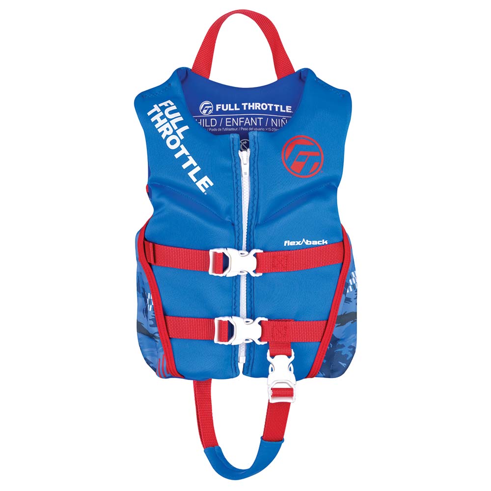 Full Throttle Child Rapid-Dry Flex-Back Life Jacket - Blue - Boat Gear USA