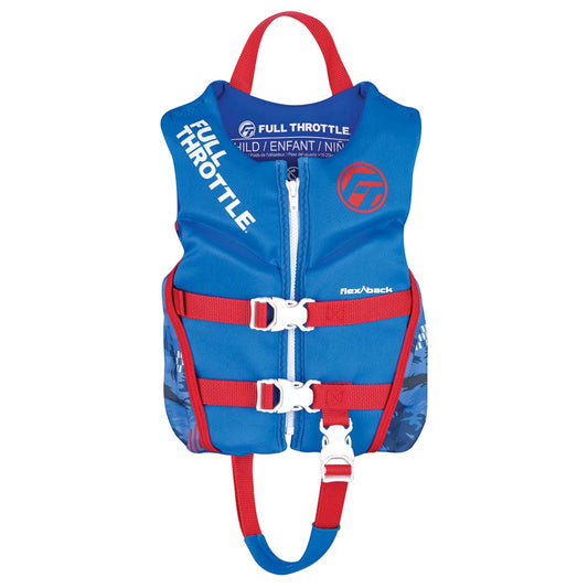 Full Throttle Child Rapid-Dry Flex-Back Life Jacket - Blue - Boat Gear USA