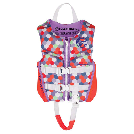 Full Throttle Child Rapid-Dry Flex-Back Life Jacket - Pink - Boat Gear USA