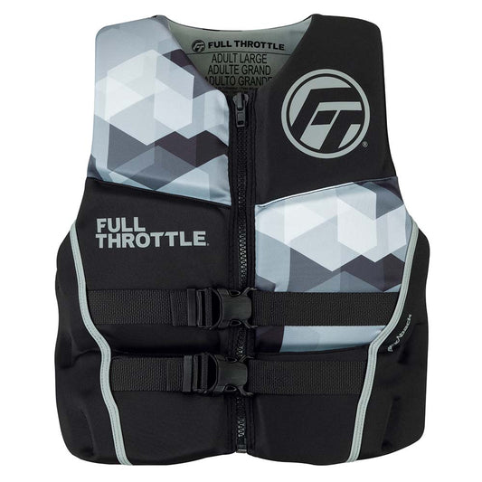 Full Throttle Men's Rapid-Dry Flex-Back Life Jacket - 2XL - Black/Grey - Boat Gear USA