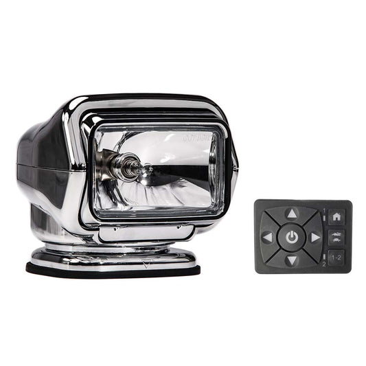 Golight Stryker ST Series Permanent Mount Chrome 12V Halogen w/Hard Wired Dash Mount Remote - Boat Gear USA