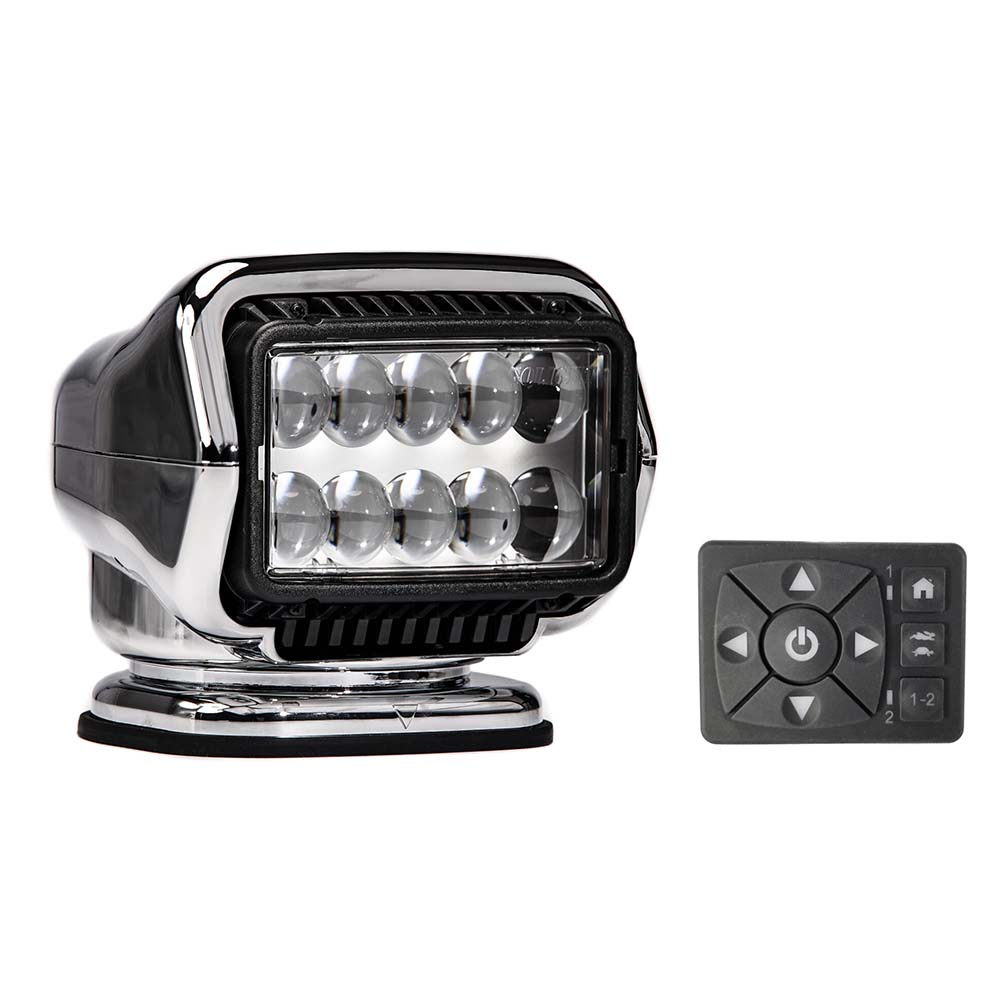 Golight Stryker ST Series Permanent Mount Chrome 12V LED w/Hard Wired Dash Mount Remote - Boat Gear USA