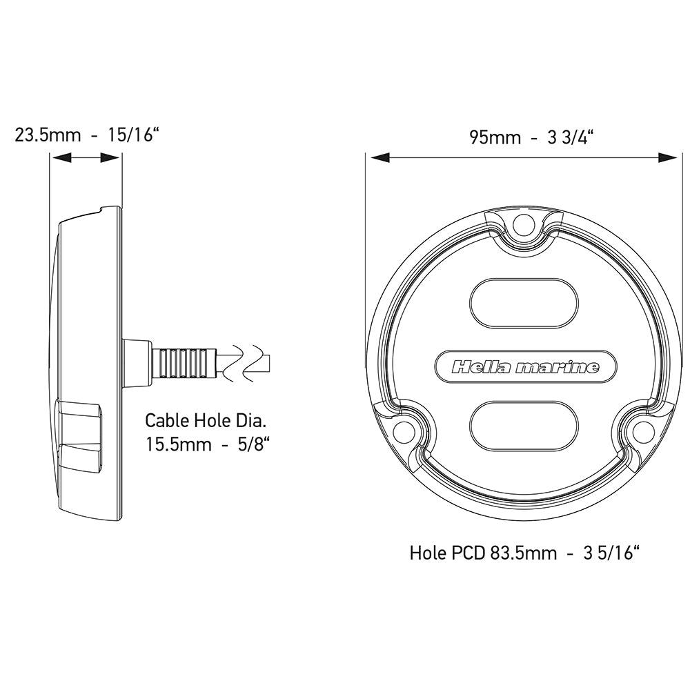 Hella Marine Apelo A1 Blue White Underwater Light - 1800 Lumens - Black Housing - Charcoal Lens - Boat Gear USA