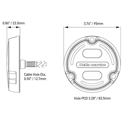 Hella Marine Apelo A2 Blue White Underwater Light - 3000 Lumens - Black Housing - Charcoal Lens w/Edge Light - Boat Gear USA
