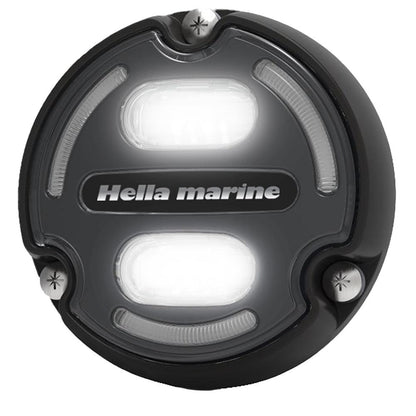 Hella Marine Apelo A2 Blue White Underwater Light - 3000 Lumens - Black Housing - Charcoal Lens w/Edge Light - Boat Gear USA