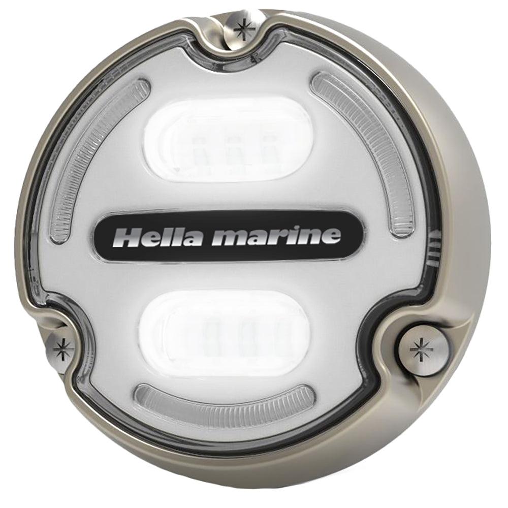 Hella Marine Apelo A2 Blue White Underwater Light - 3000 Lumens - Bronze Housing - White Lens w/Edge Light - Boat Gear USA