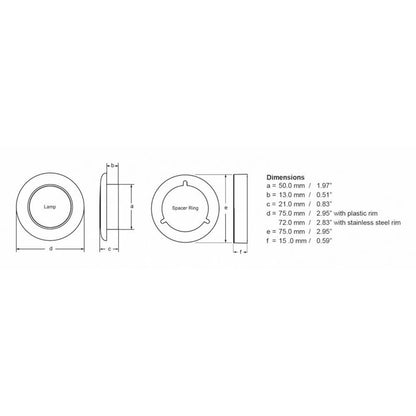 Hella Marine Slim Line LED 'Enhanced Brightness' Round Courtesy Lamp - White LED - Stainless Steel Bezel - 12V - Boat Gear USA