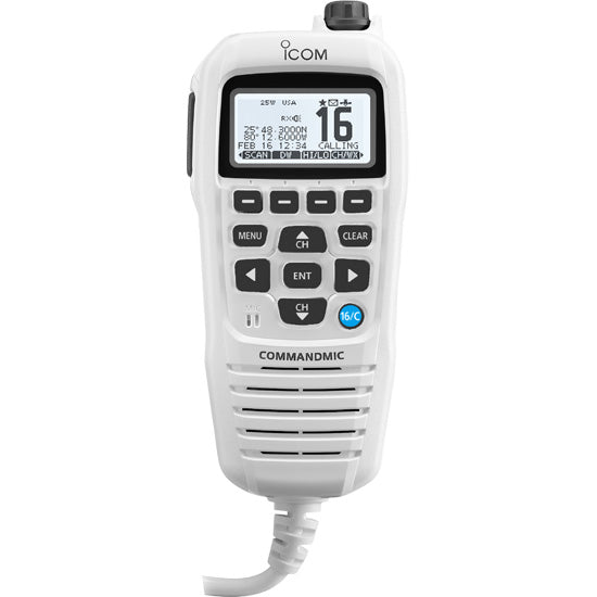 Icom Hm195gw Command Mic Iv White Second Station - Boat Gear USA