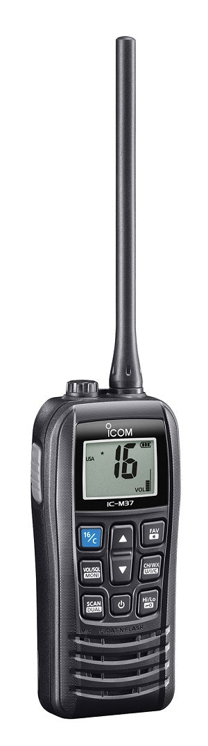 Icom M37 Hand Held Vhf 6 Watt Floating - Boat Gear USA