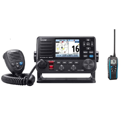 Icom M510 Evo Vhf With Nmea2000 M25 Blue Promo Bundle - Boat Gear USA