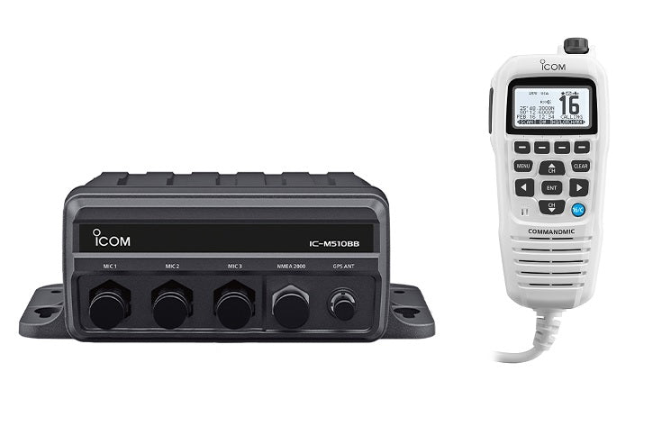 Icom M510bb Black Box Vhf With Hm195gw White - Boat Gear USA