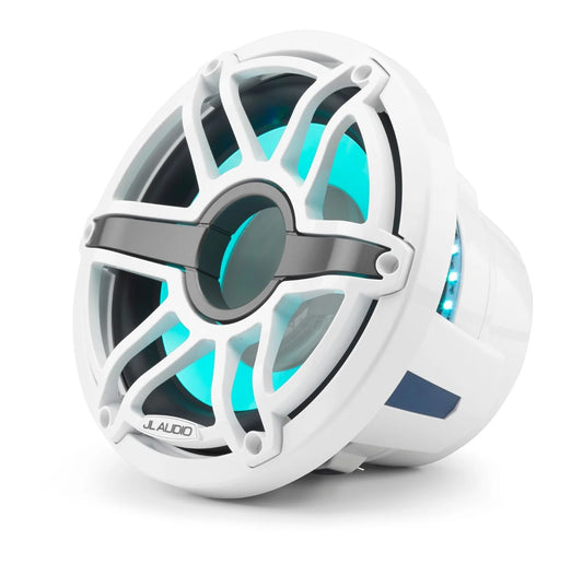 Jl Audio M6 10in Subwoofer With White Sport Grille Infinite Baffle, Rgb Led - Boat Gear USA