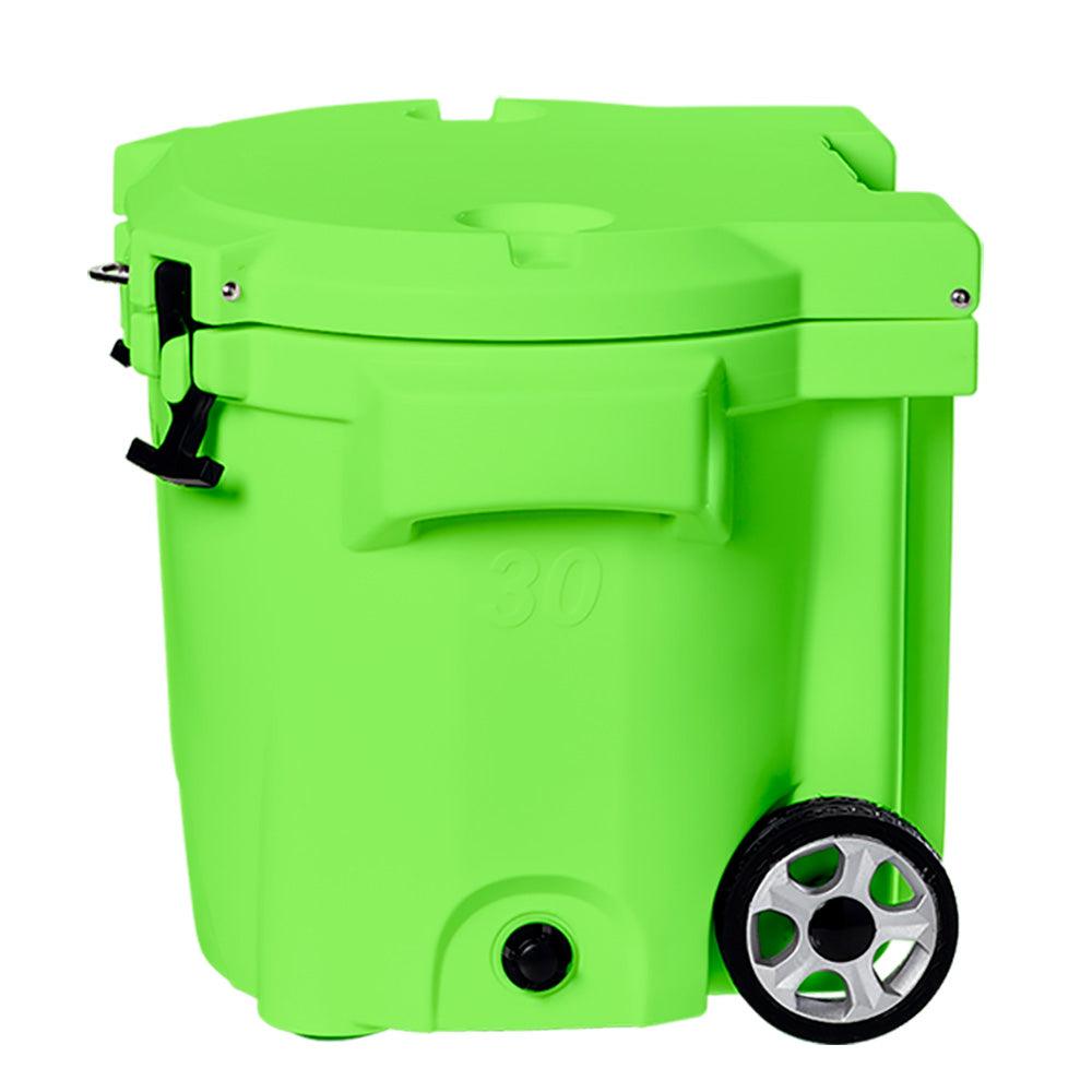 LAKA Coolers 30 Qt Cooler w/Telescoping Handle & Wheels - Lime Green - Boat Gear USA