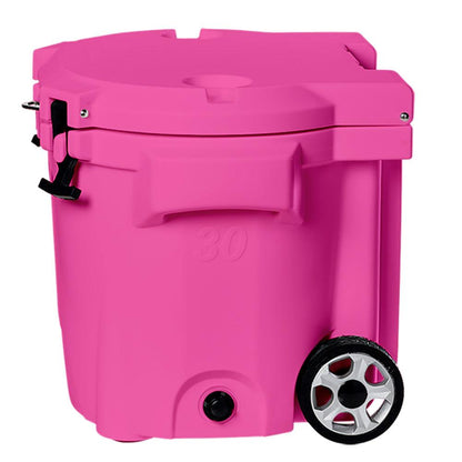 LAKA Coolers 30 Qt Cooler w/Telescoping Handle & Wheels - Pink - Boat Gear USA