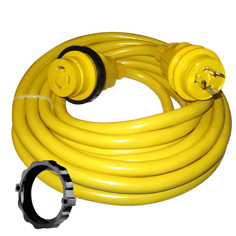 Marinco 30 Amp Power Cord Plus Cordset - 35' - Yellow - Boat Gear USA