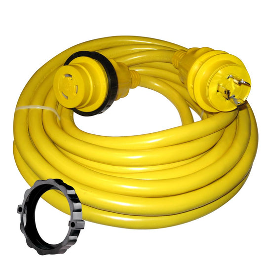 Marinco 30 Amp Power Cord Plus Cordset - 35' - Yellow - Boat Gear USA