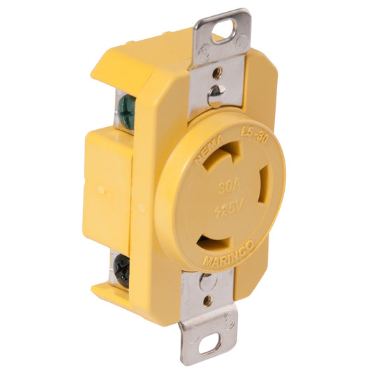 Marinco 305CRR 30A Receptacle - Yellow - 125V - Boat Gear USA