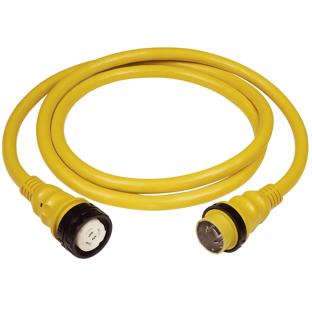 Marinco 50A 125V Shore Power Cable - 50' - Yellow - Boat Gear USA