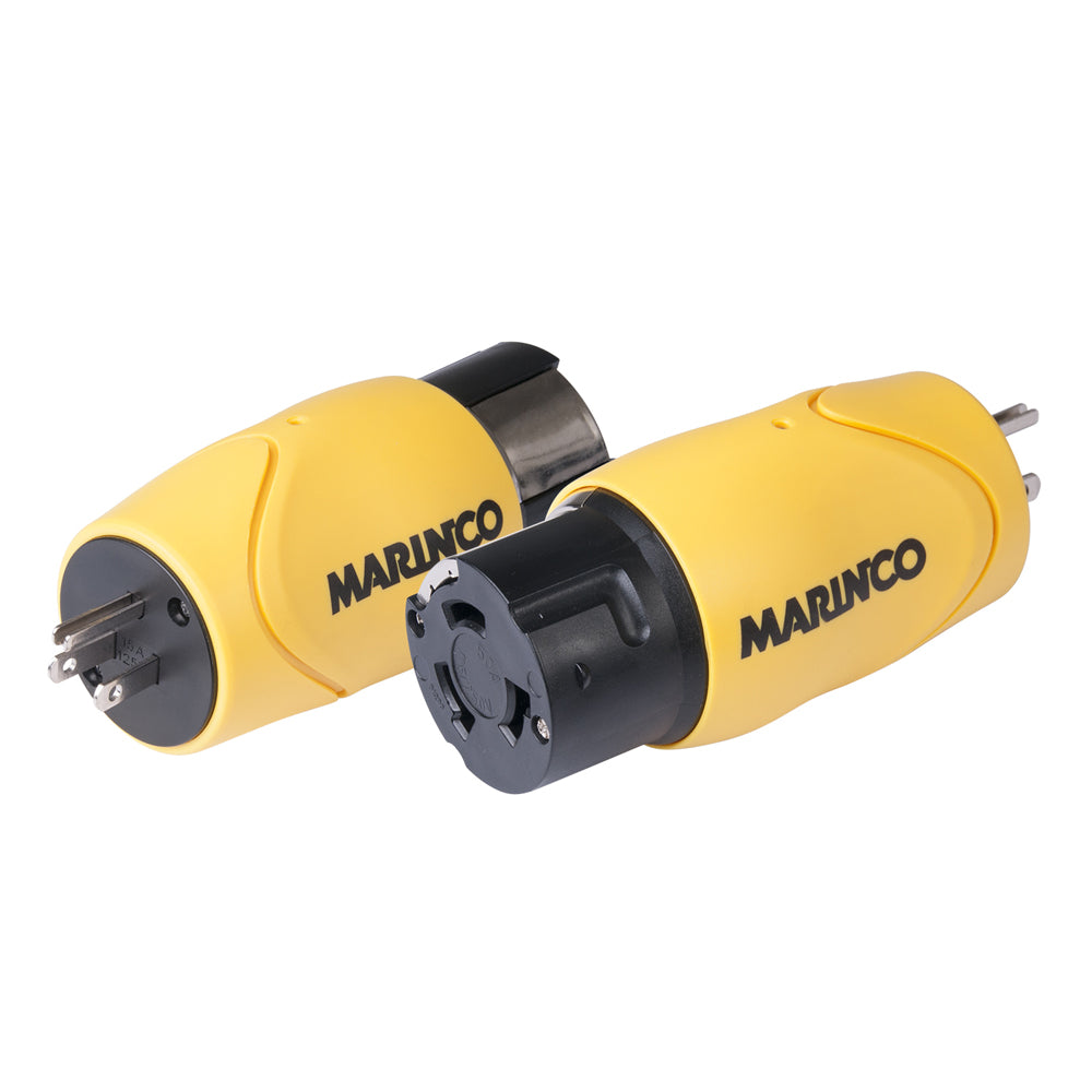 Marinco Straight Adapter - 15A Male Straight Blade to 50A 125/250V Female Locking - Boat Gear USA