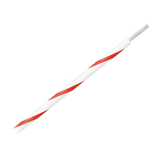 Pacer 14 AWG Gauge Striped Marine Wire 500' Spool - White w/Red Stripe - Boat Gear USA