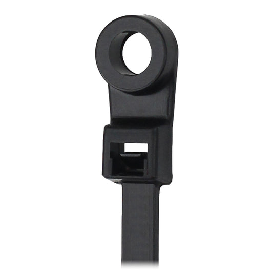 Pacer 15" Cable Tie w/Mounting Ring - Black - 50lb Tensile Strength - 4" Bundle Diameter - 100 Piece Bag - Boat Gear USA