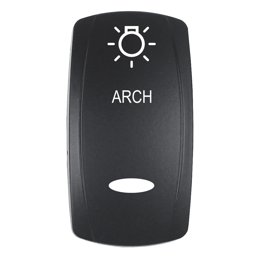 Pacer Actuator - 'ARCH' f/V Series Contura Switches - Black - Laser Etched (Top/Bottom Light) - Boat Gear USA