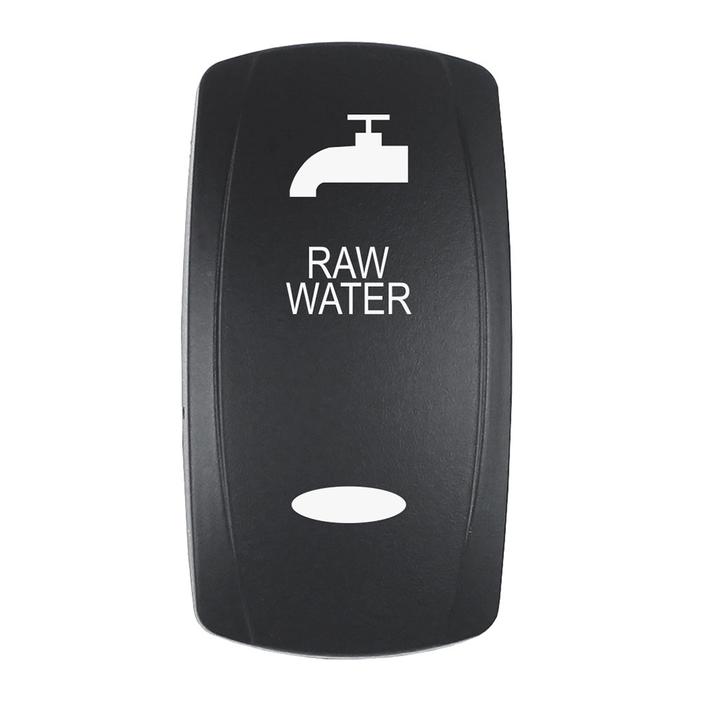 Pacer Actuator - 'RAW WATER' f/V Series Contura Switches - Black - Laser Etched (Top/Bottom Light) - Boat Gear USA