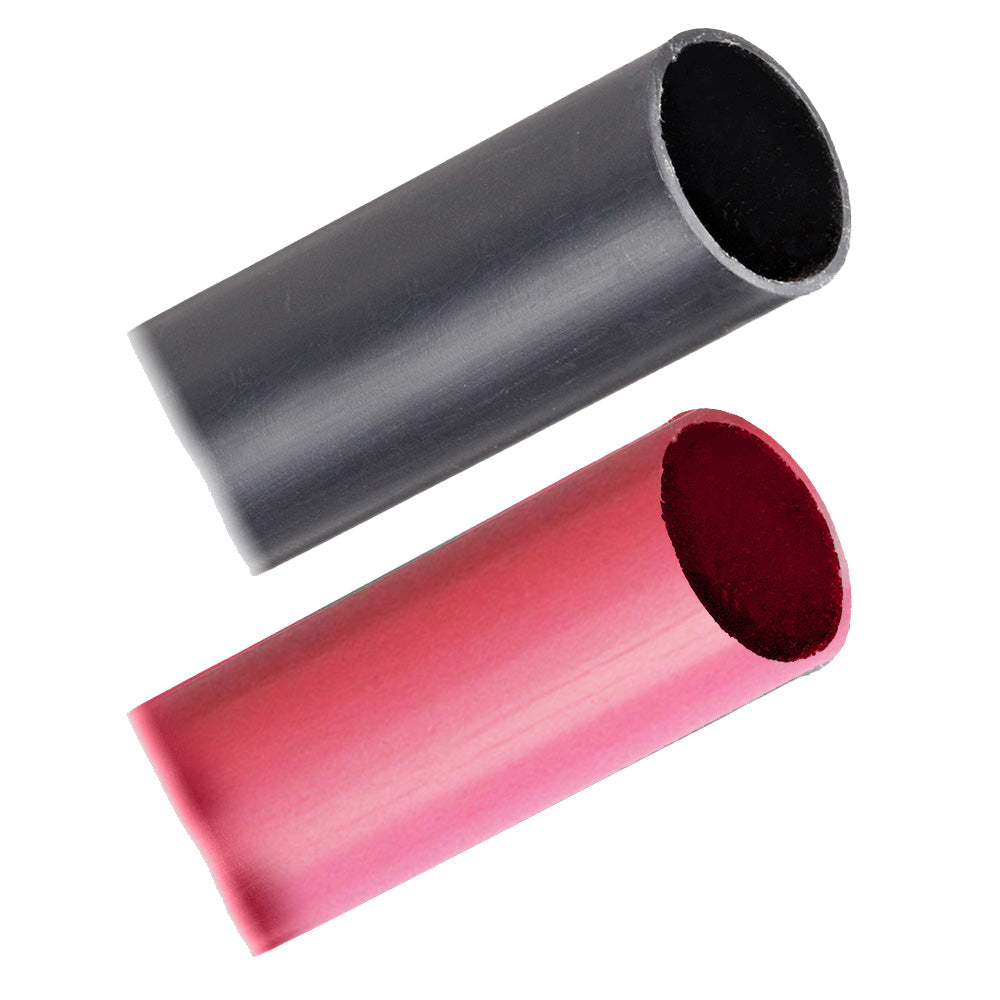 Pacer Battery Cable Heavy Wall Heat Shrink Tubing - 1" x 3" - Black/Red (2-Pieces Combo Pack) - Boat Gear USA