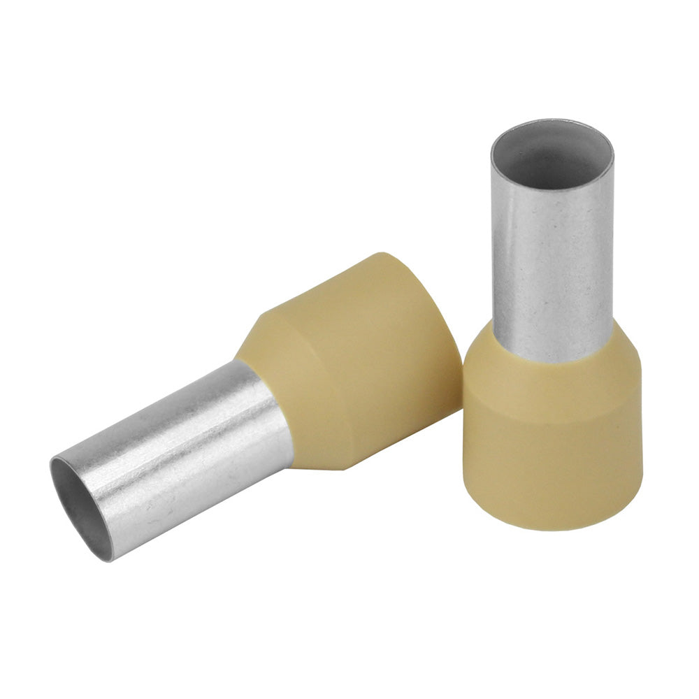 Pacer Beige 2 AWG Wire Ferrule - 16mm Length - 10 Pack - Boat Gear USA